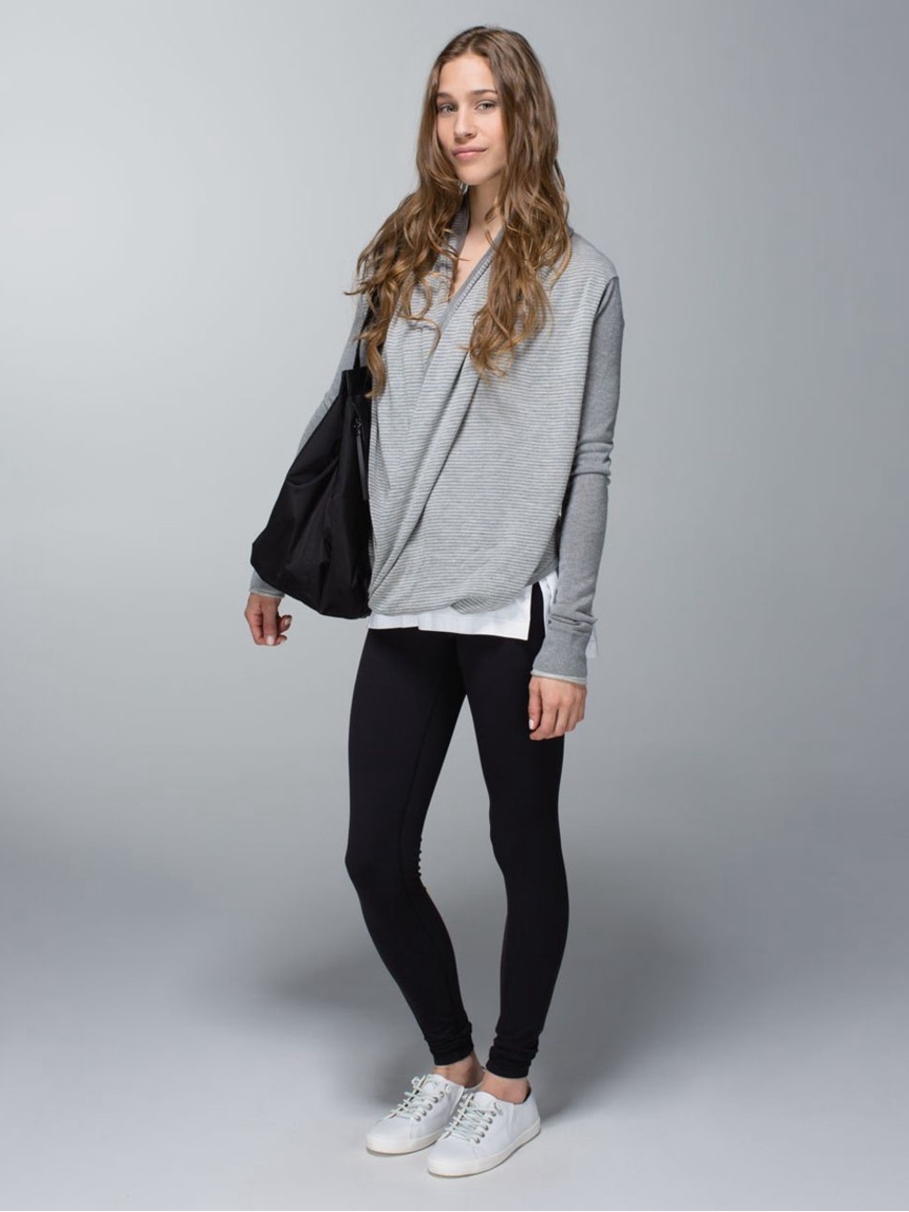 Lululemon Iconic Sweater Wrap Open-front Light Grey Size 8 - Picture 4 of 11
